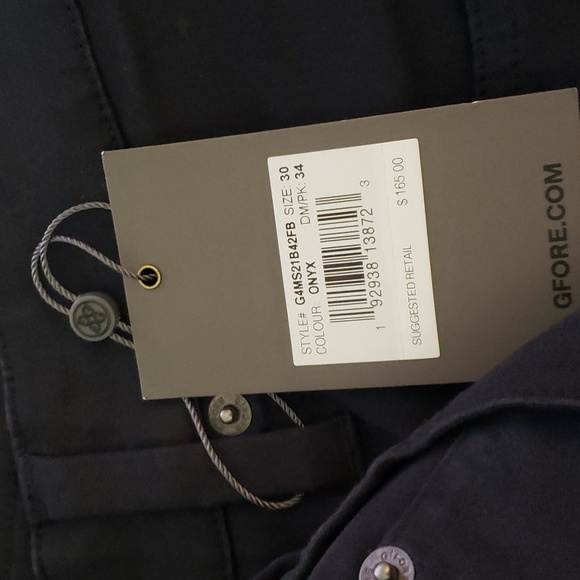 NWT G/FORE Men's Onyx 5-Pocket 4-Way Stretch Straight Leg Core Pants 30 X 34 - Picture 4 of 4